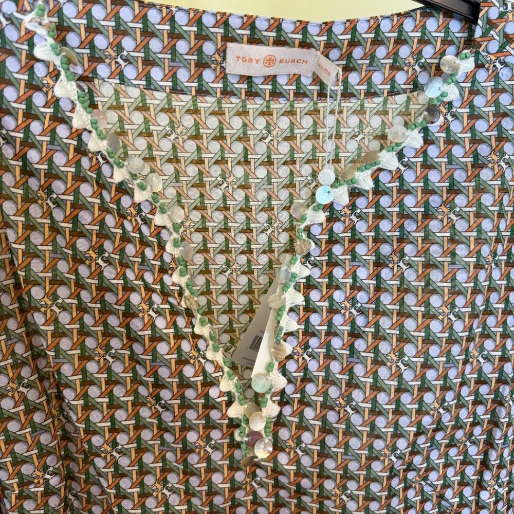 NWT: Tory Burch Embellished Beach Caftan Size XXL - Picture 3 of 7